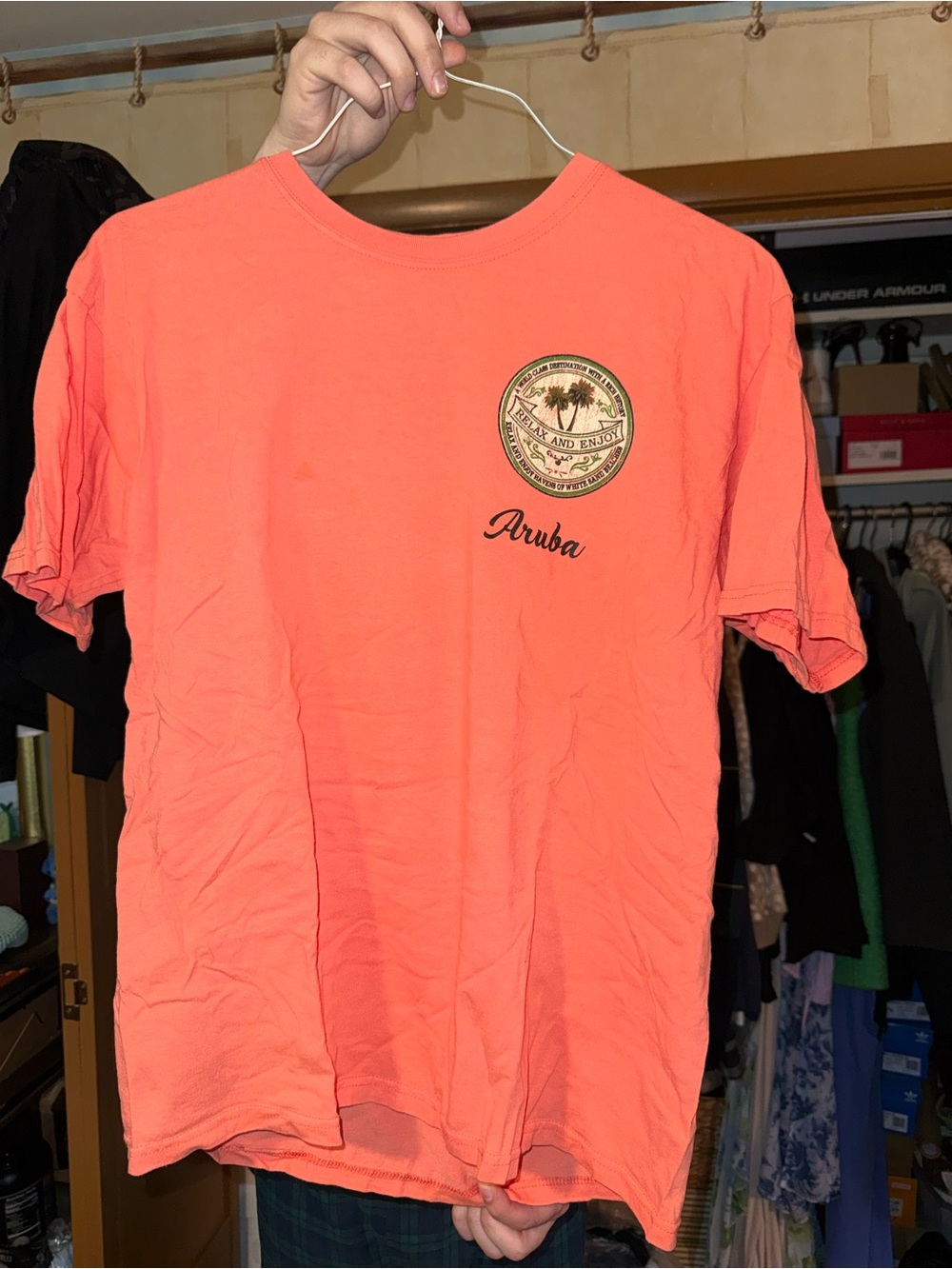 Aruba Logo Short-Sleeve Tee - Coral